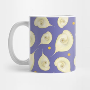 Delicate Flower Pattern Very Peri Background Mug